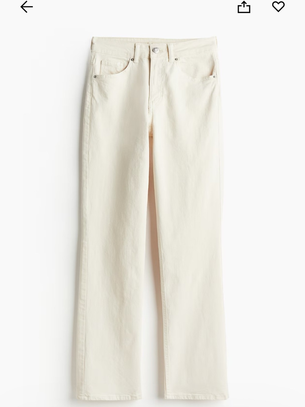 H&M Cream Straight-Leg Jeans